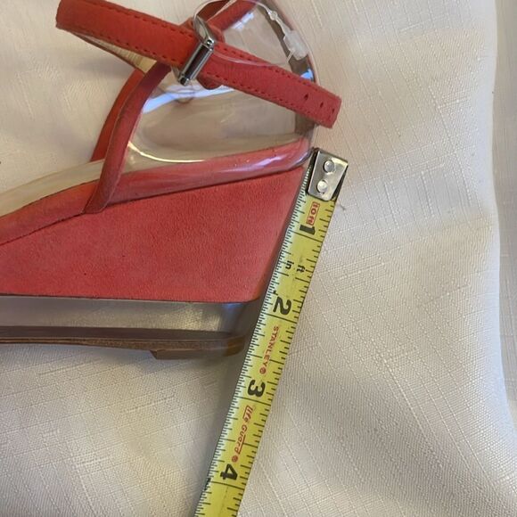 AQUATALIA CORAL SUEDE AND CLEAR WEDGE SANDALS. NEW. - Picture 4 of 6